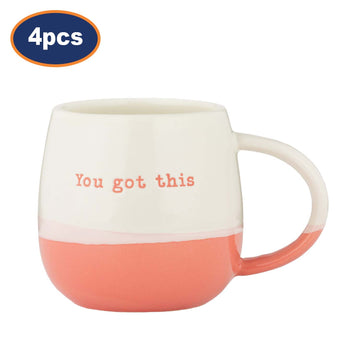 4Pcs 340ml Porcelain Mug You Got This Ceramic Tea Cup