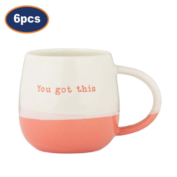 6Pcs 340ml Porcelain Mug You Got This Ceramic Tea Cup