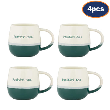 4Pcs 340ml Positivi-Tea Porcelain Mug