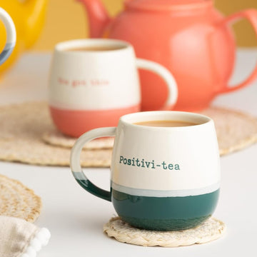 340ml Porcelain Mug Positivi-Tea Quote Ceramic Tea Cup