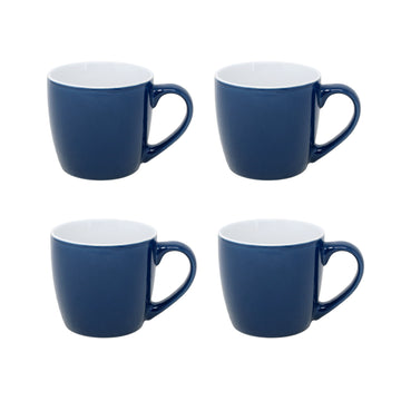 4Pcs 330ml Teal & Cream Coffee Mug Set