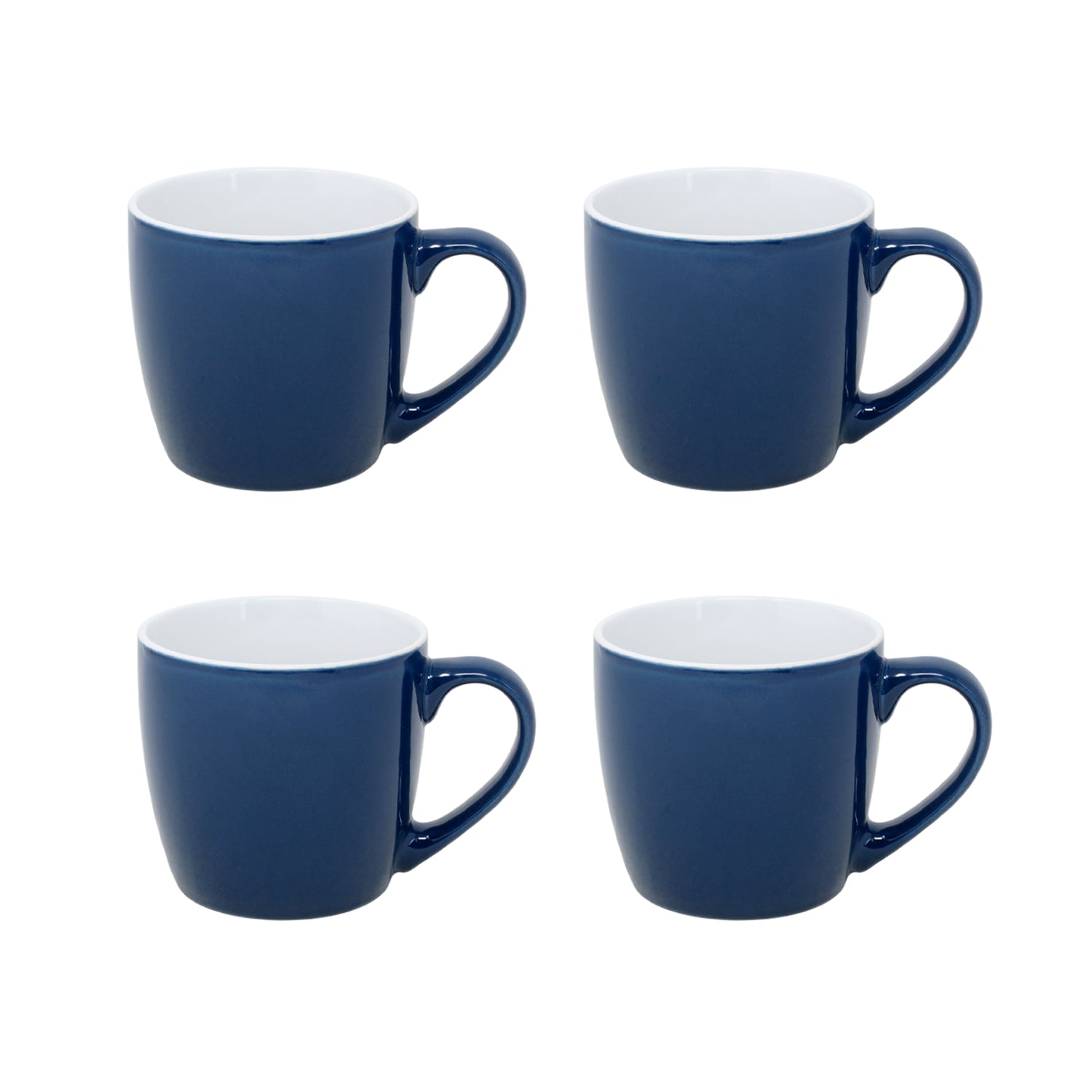 4Pcs 330ml Teal & Cream Coffee Mug Set