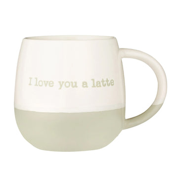 2Pcs 340ml Stoneware I Love You A Latte Coffee Mug