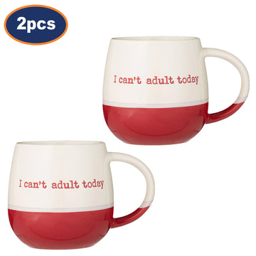 2Pcs 340ml Stoneware I Can't Adult Today Coffee Mug