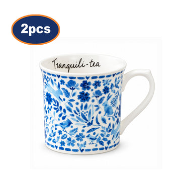 4Pcs 230ml Fine China Floral Bird Rabbit Design Tea Mug