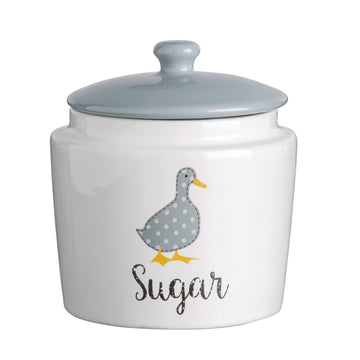 Madison Sugar Storage Jar White Stoneware Duck
