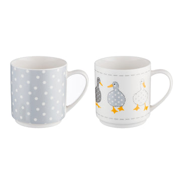 Madison Stackable 2 Fine China Mugs Assorted