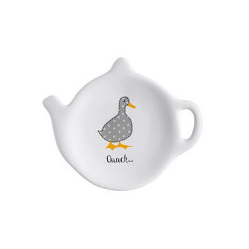 Madison Porcelain White Teabag Holder Duck Design
