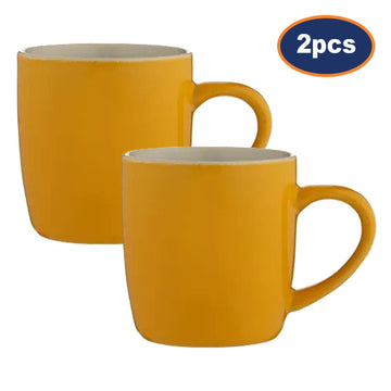 2Pcs 330ml Mustard Ceramic Mug