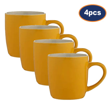 4Pcs 330ml Mustard Ceramic Mug