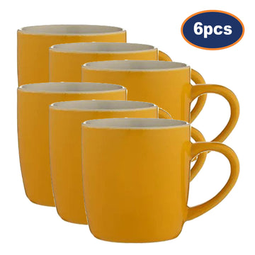 6Pcs 330ml Mustard Ceramic Mug