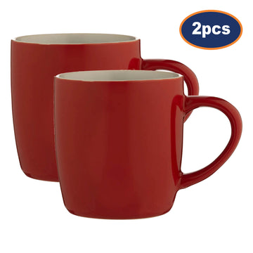 2Pcs 330ml Red Ceramic Mug
