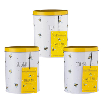 3Pcs Sweet Bees Tea Coffee Sugar Canisters