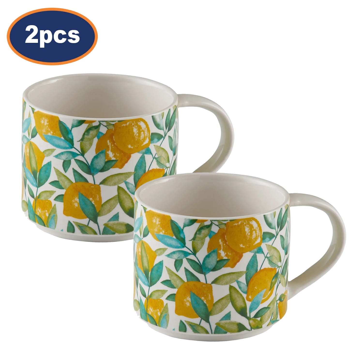 2Pcs Price & Kensington 350ml Lemon Trail Design Coffee Mug