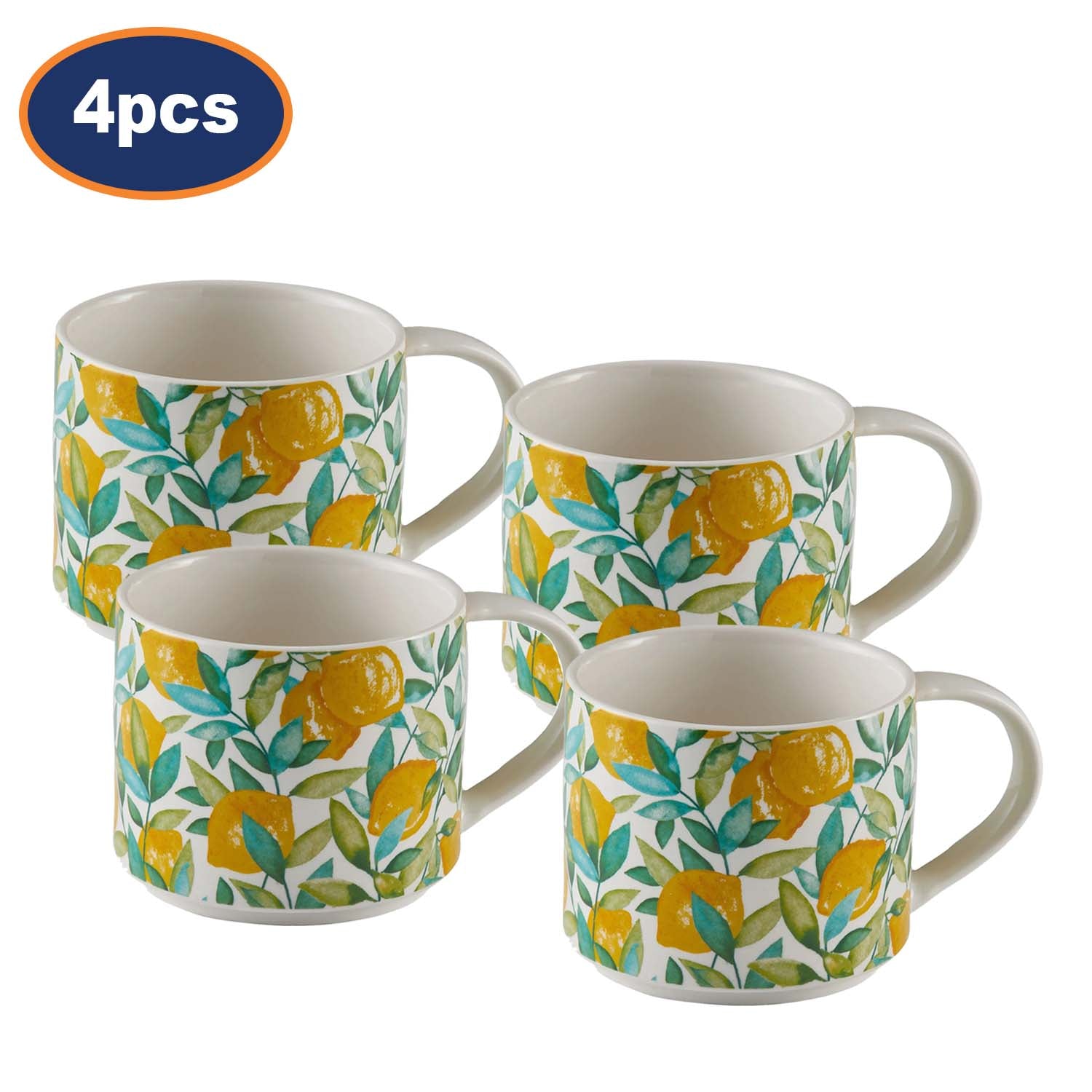 4Pcs Price & Kensington 350ml Lemon Trail Design Coffee Mug