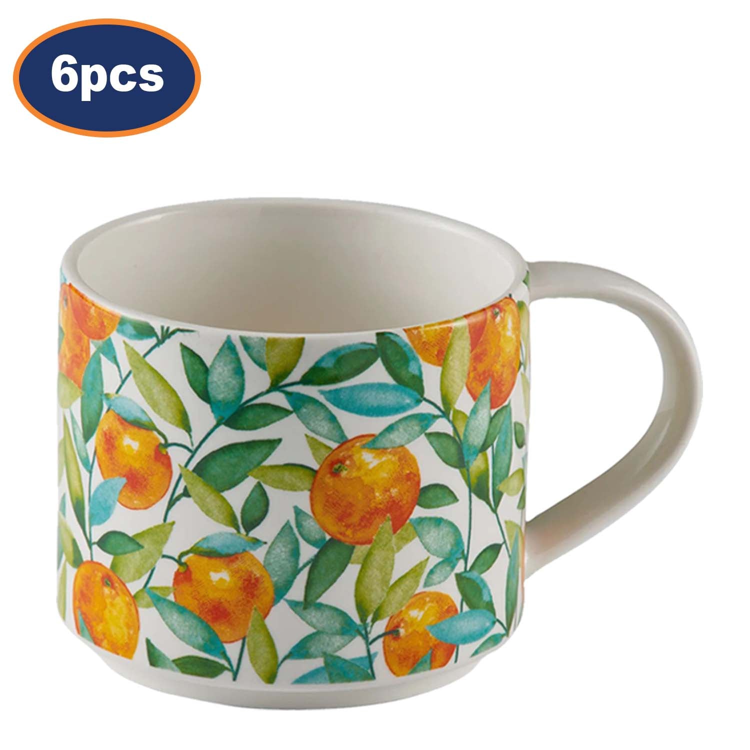 6Pcs Price & Kensington 350ml Orange Trail Design Coffee Mug