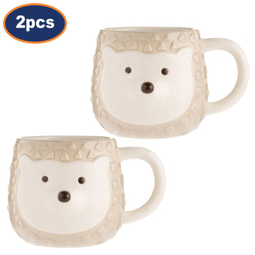 2Pcs 570ml Woodland Hedgehog Ceramic Coffee Mug