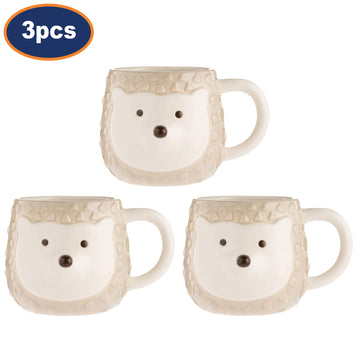 3Pcs 570ml Woodland Hedgehog Ceramic Coffee Mug