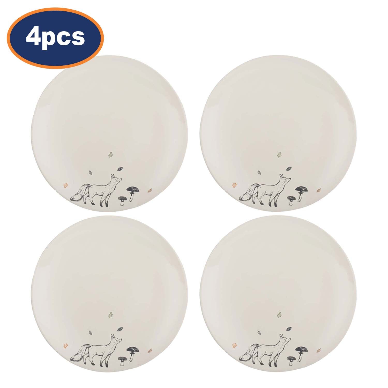 4Pcs 26cm Woodland Round Dinner Plate