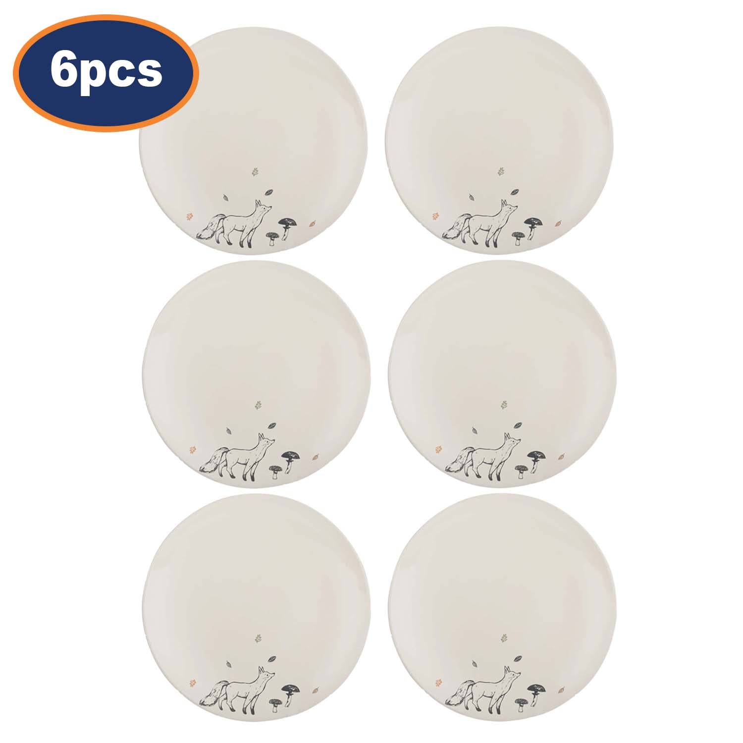 6Pcs 26cm Woodland Round Dinner Plate