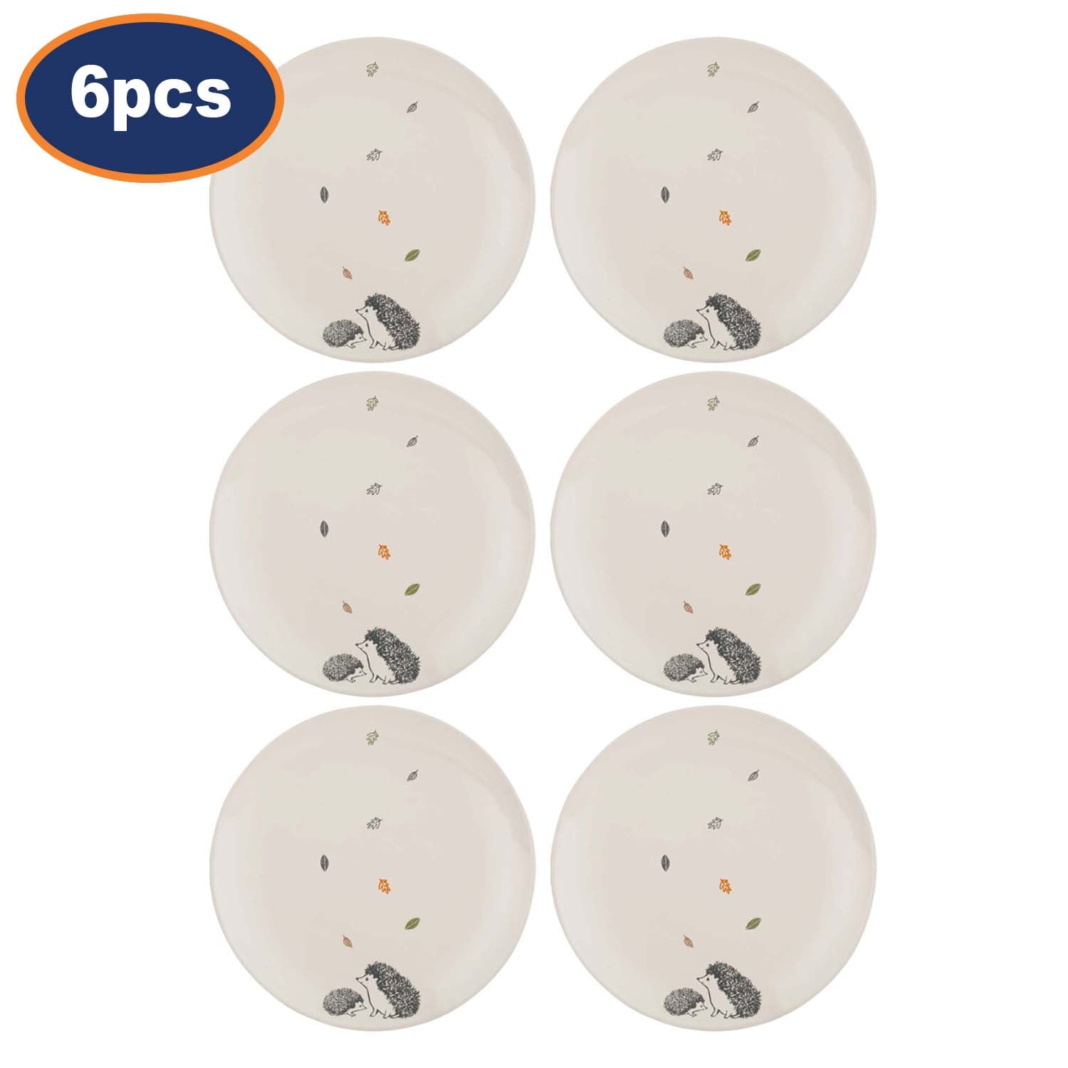 6Pcs 20cm Woodland Round Side Plate