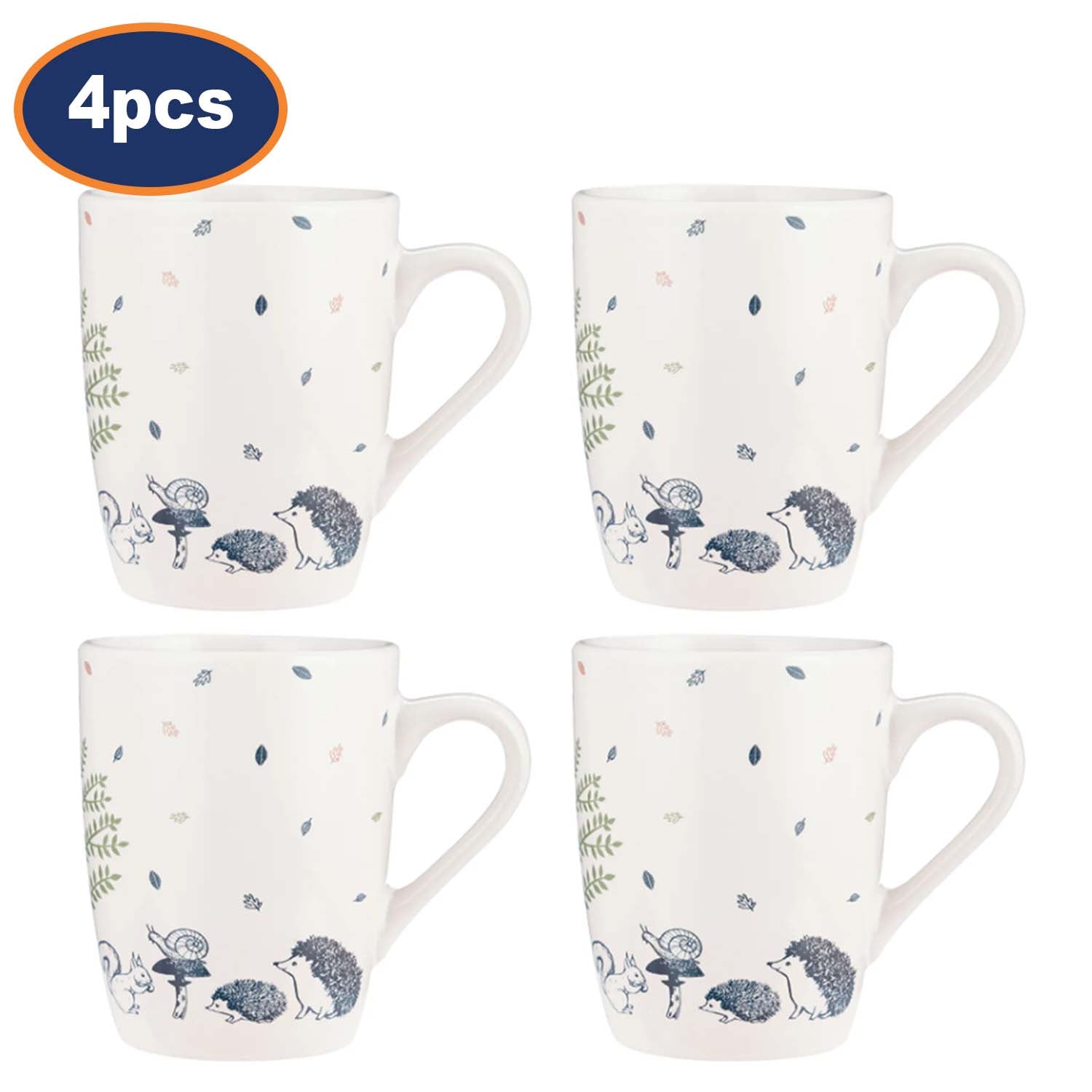 4Pcs 330ml Woodland Stoneware Mug