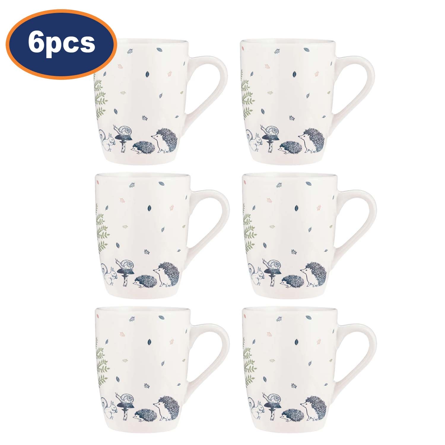 6Pcs 330ml Woodland Stoneware Mug