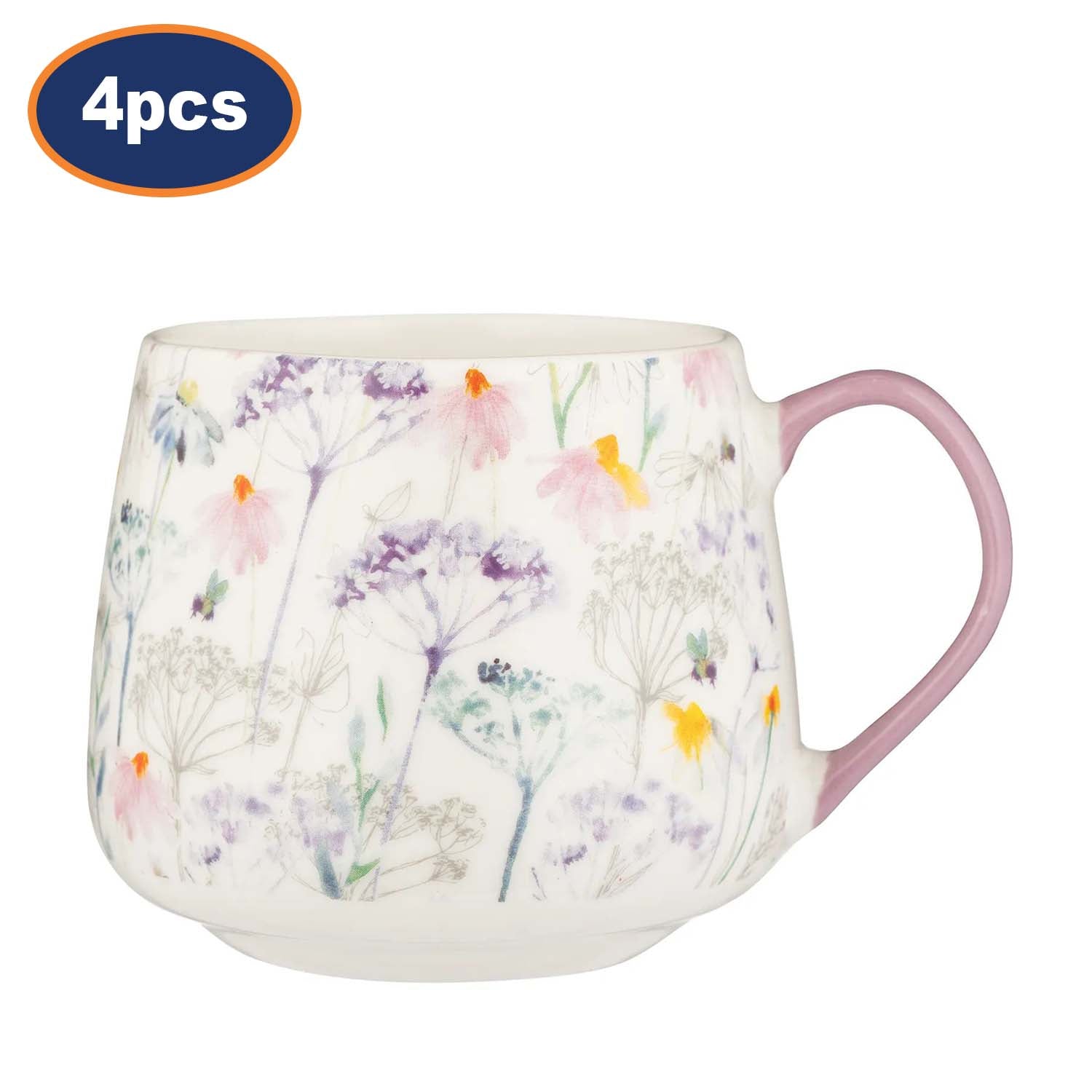 4Pcs Price & Kensington 425ml Daisy Fine China Mugs