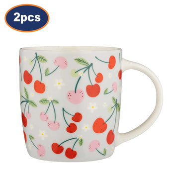 2Pcs Price & Kensington 340ml Cherry Fine China Mugs