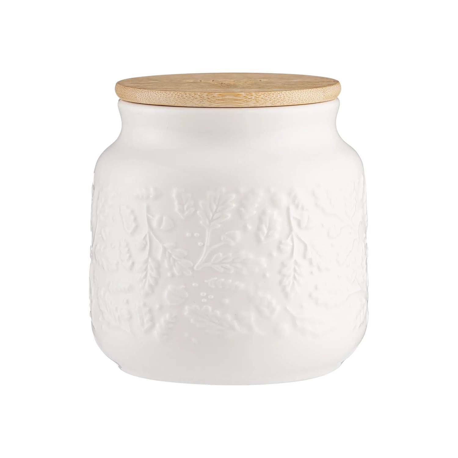 700ml Cream Stoneware Embossed Acorn Design Airtight Sugar Jar