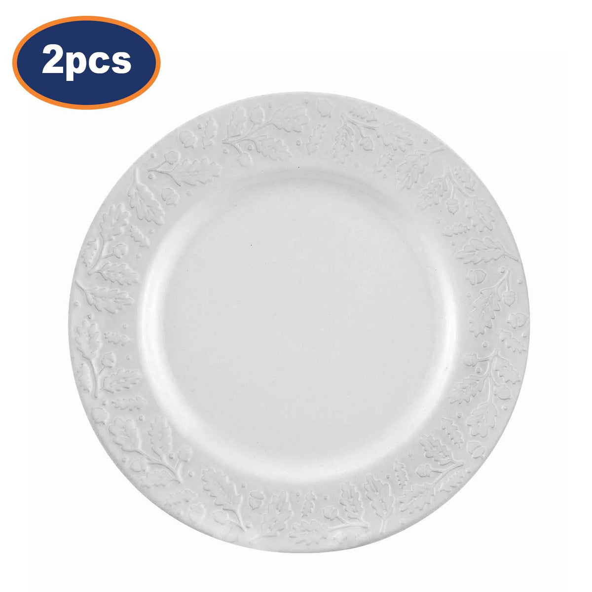 2Pcs 27cm Soft Cream Glaze Acorn Dinner Plate