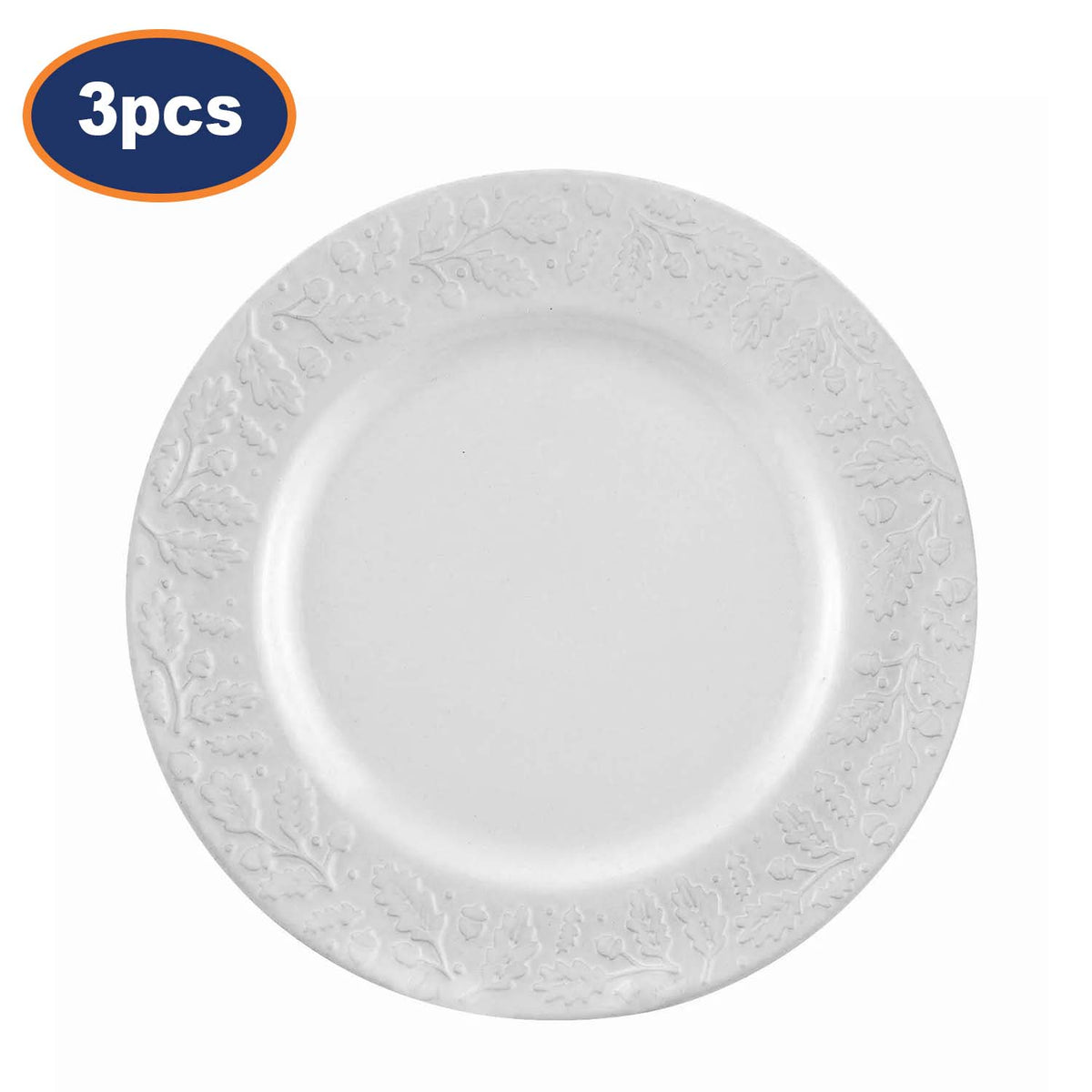 3Pcs cm Soft Cream Glaze Acorn Dinner Plate