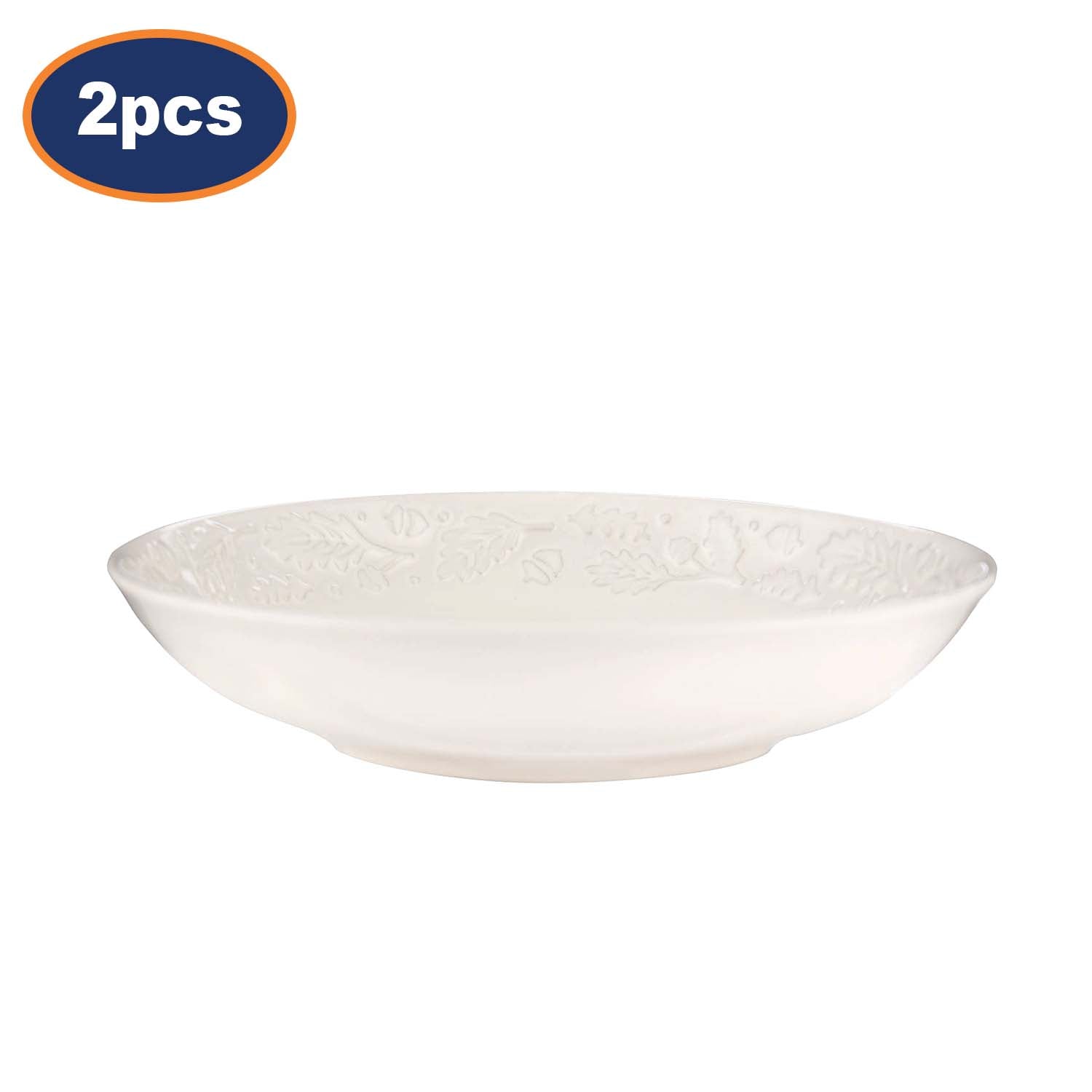 2Pcs 23cm Soft Cream Glaze Acorn Pasta Bowl