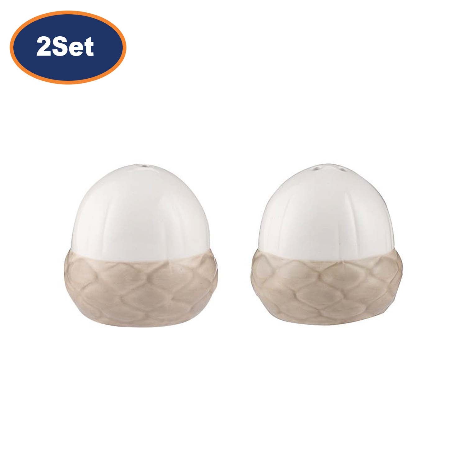 4Pcs Cream Hand Painted Ceramic Salt & Pepper Shaker Set