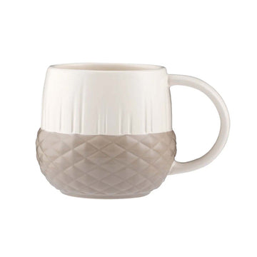 4Pcs 360ml Ceramic Embossed Acorn Design Mugs