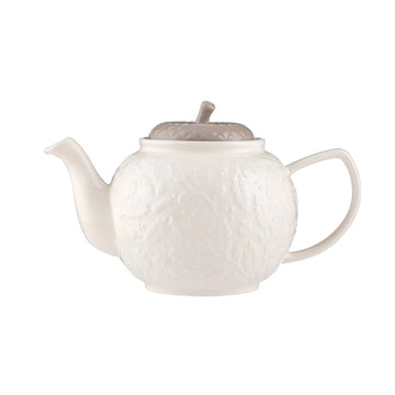 1100ml 6Cup Stoneware Embossed Acorn Design Teapot