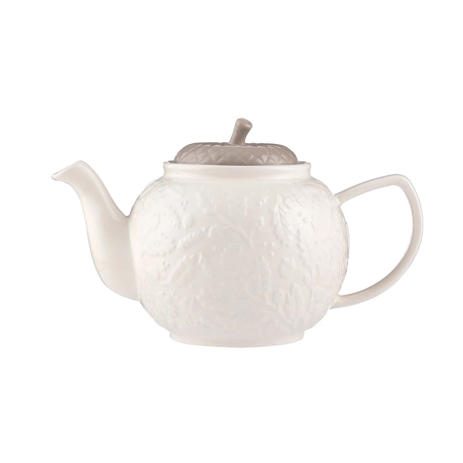 Price & Kensington 1.1L  6Cup Stoneware Embossed Acorn Design Teapot