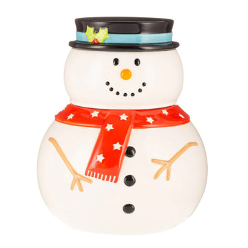 Christmas Snowman Ceramic Cookie Jar