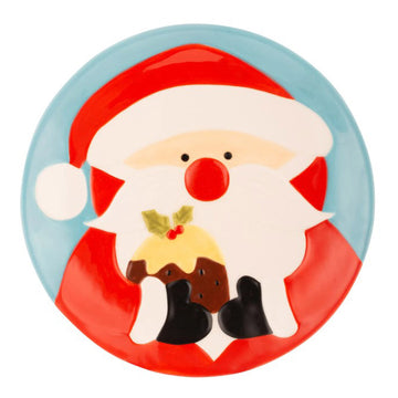 3Pc Father Christmas Ceramic Dinner Plate