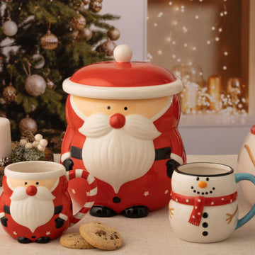 Father Christmas Ceramic Cookie Jar