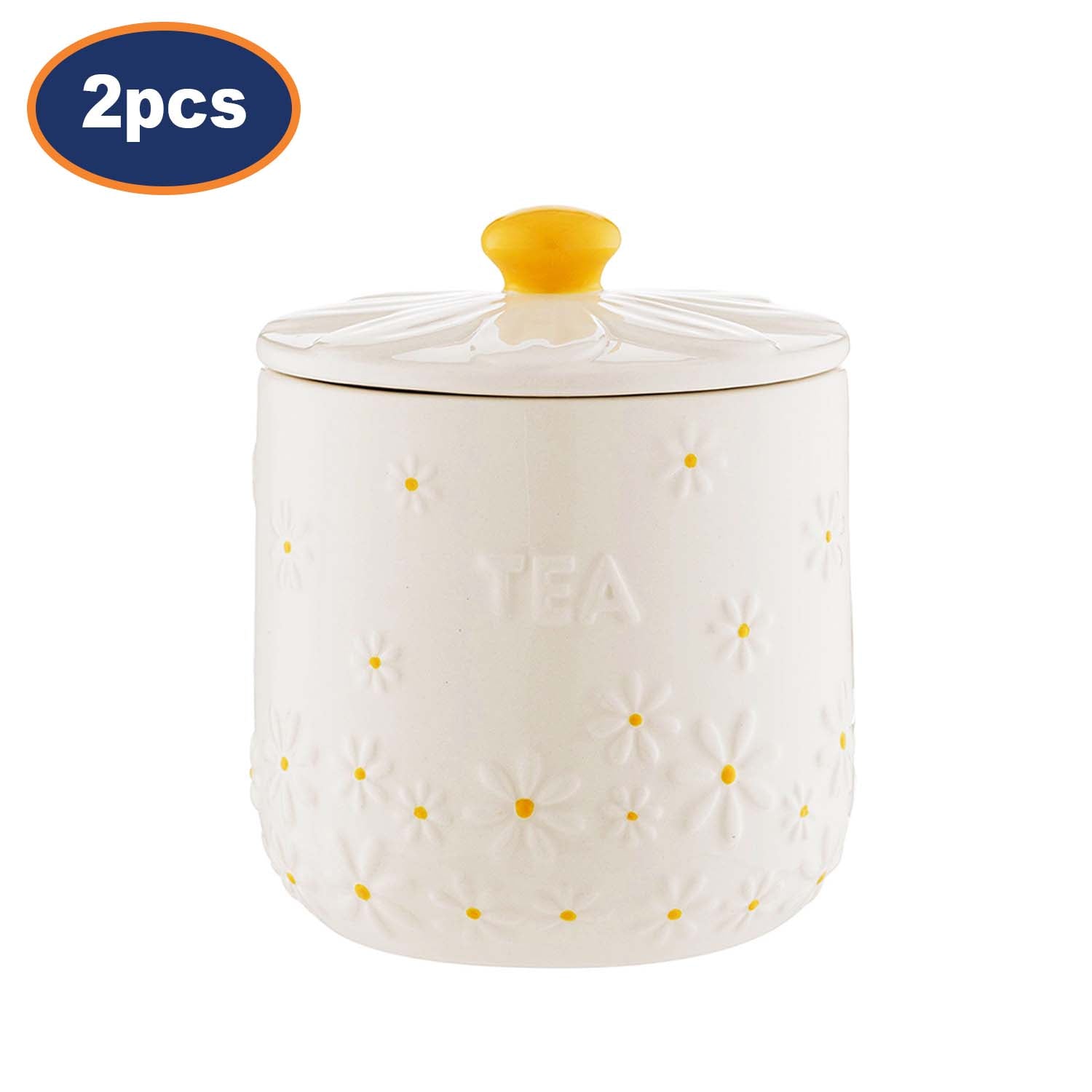 2Pcs Price & Kensington 700ml Daisy Tea Storage Jar