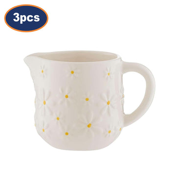 3Pcs 275ml Daisy Ceramic Milk Jug