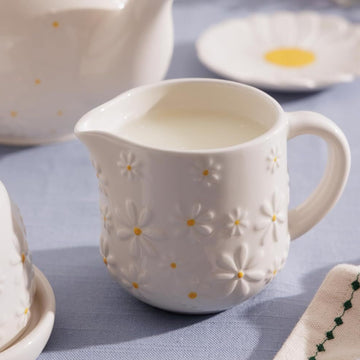 2Pcs 275ml Daisy Ceramic Milk Jug