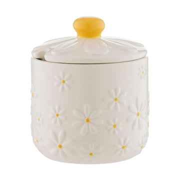 3Pcs Ceramic Daisy Sugar Bowl