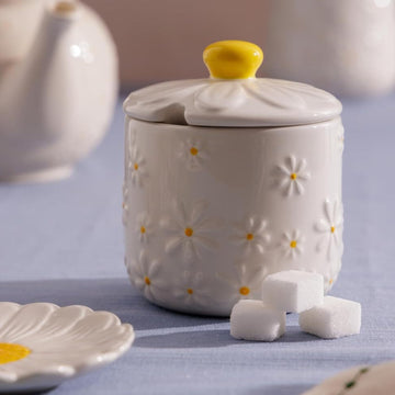 Ceramic Daisy Sugar Bowl