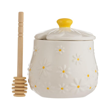 2Pcs Price & Kensington Daisy Honey Pot & Drizzler Set