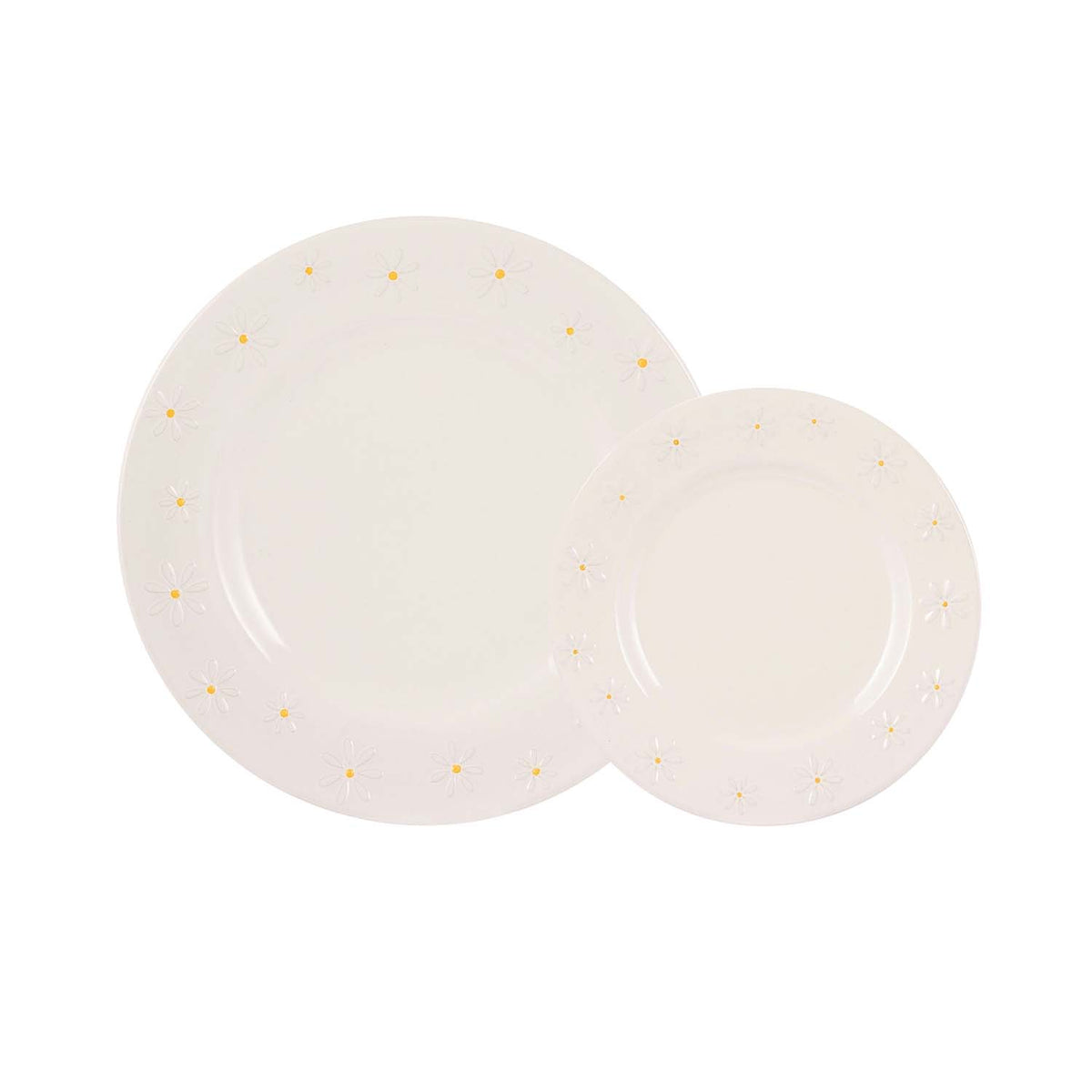 2Pcs Daisy Dinner & Side Plate Set