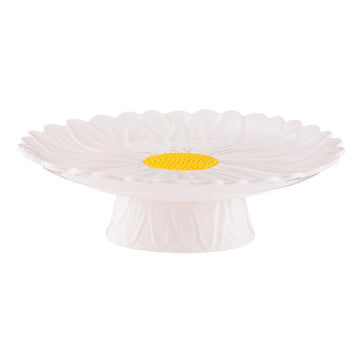 27cm White Stoneware Daisy Cake Stand