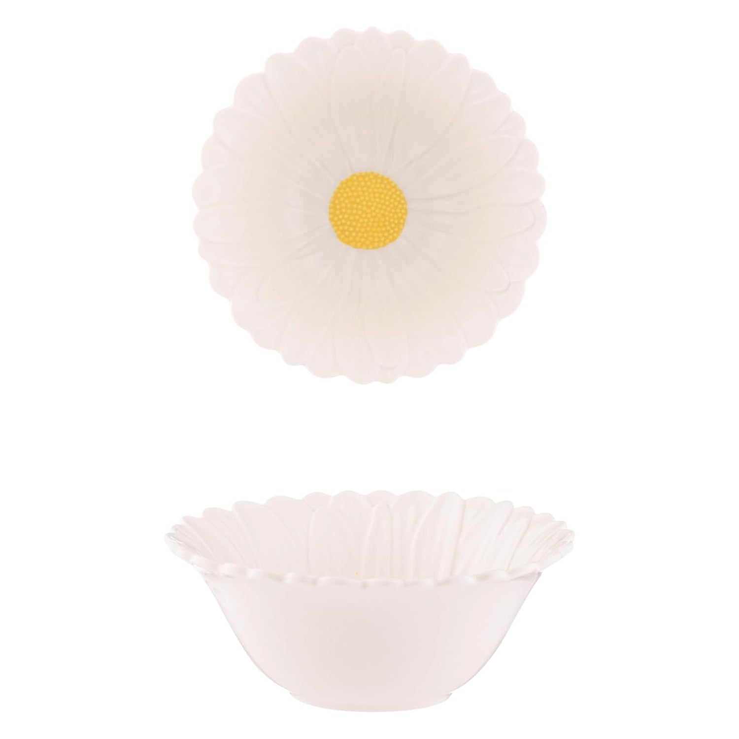 12cm White Round Daisy Snack Bowl