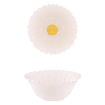 12cm White Round Daisy Snack Bowl
